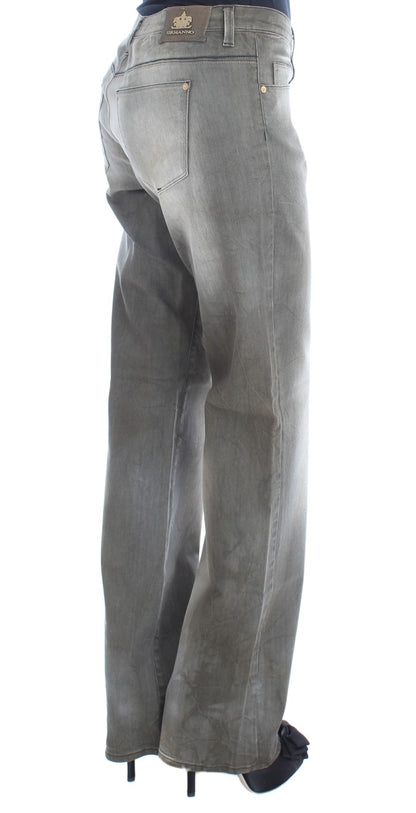 Ermanno Scervino Jeans Boyfriend Gris de Algodón Elástico de Corte Holgado
