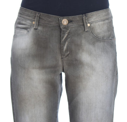 Ermanno Scervino Jeans Boyfriend Gris de Algodón Elástico de Corte Holgado