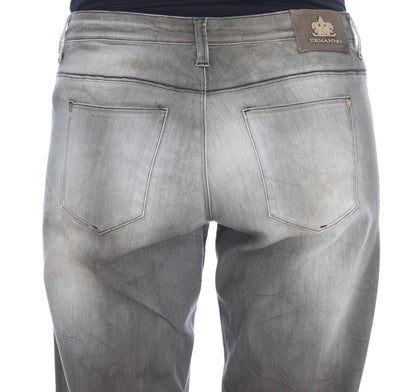 Ermanno Scervino Jeans Boyfriend Gris de Algodón Elástico de Corte Holgado