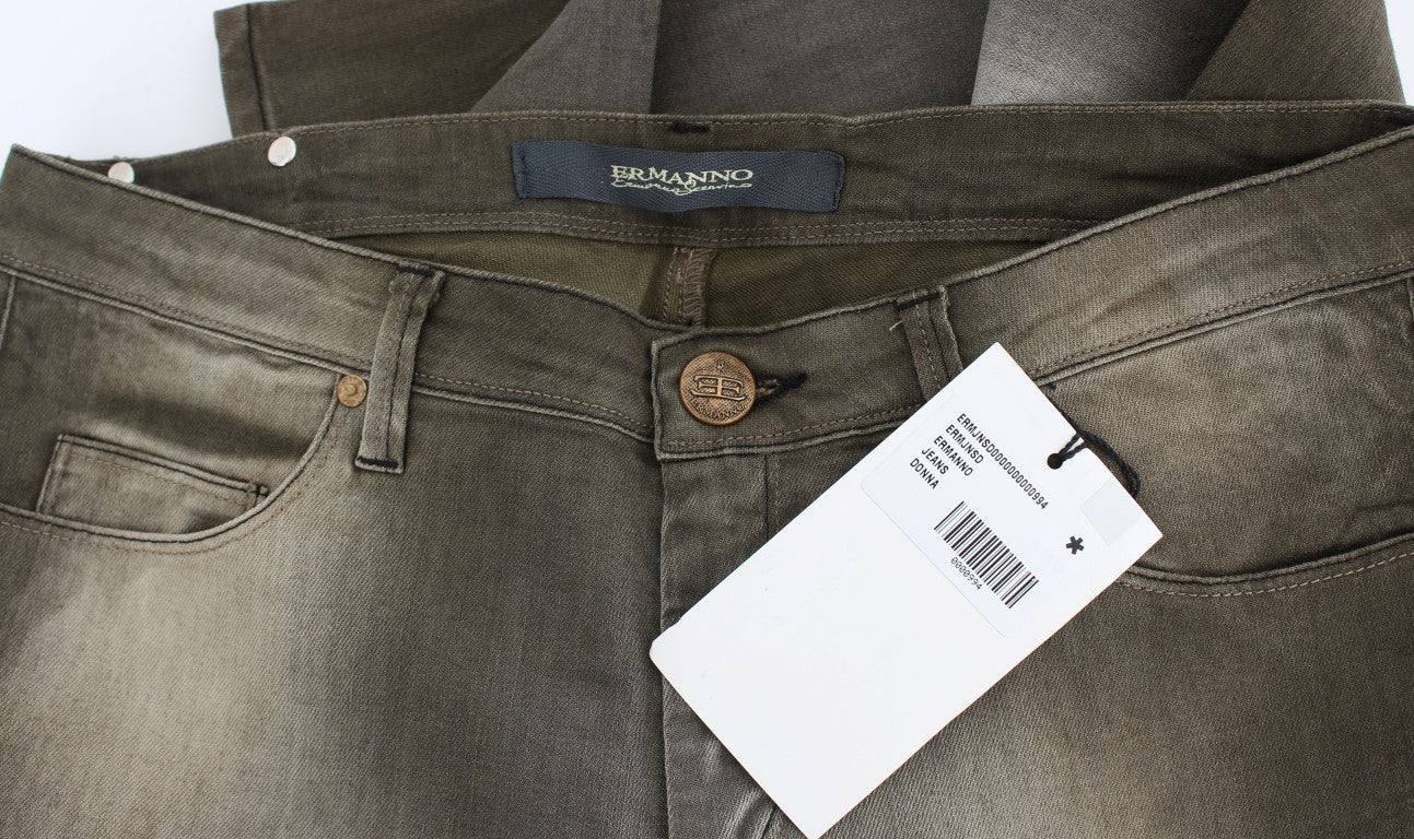 Ermanno Scervino Jeans Boyfriend Gris de Algodón Elástico de Corte Holgado
