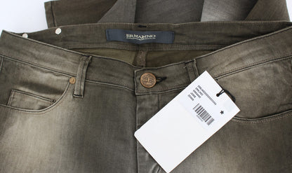 Ermanno Scervino Jeans Boyfriend Gris de Algodón Elástico de Corte Holgado