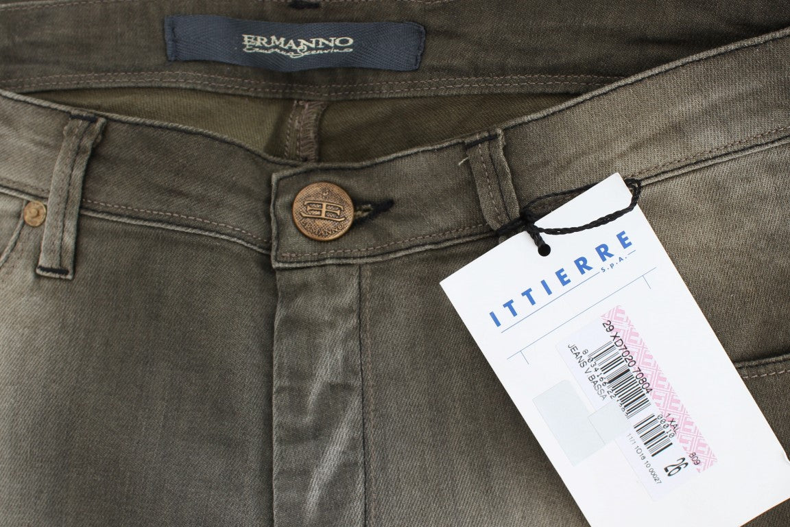 Ermanno Scervino Jeans Boyfriend Gris de Algodón Elástico de Corte Holgado
