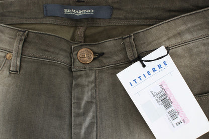 Ermanno Scervino Jeans Boyfriend Gris de Algodón Elástico de Corte Holgado