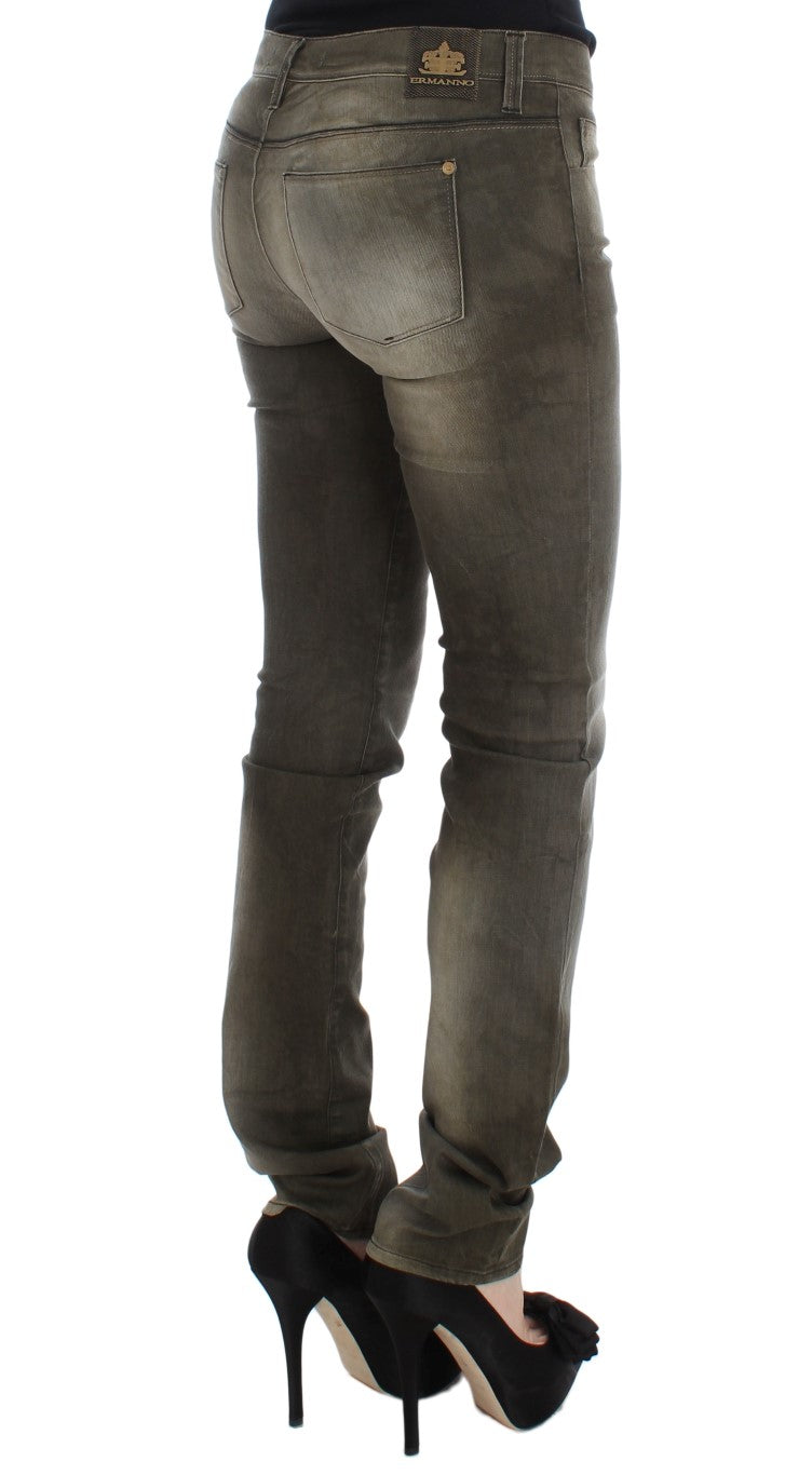 Vaqueros pitillo Ermanno Scervino de mezcla de algodón gris lavado