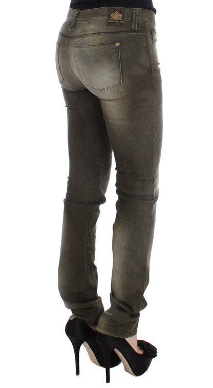 Vaqueros pitillo Ermanno Scervino de mezcla de algodón gris lavado