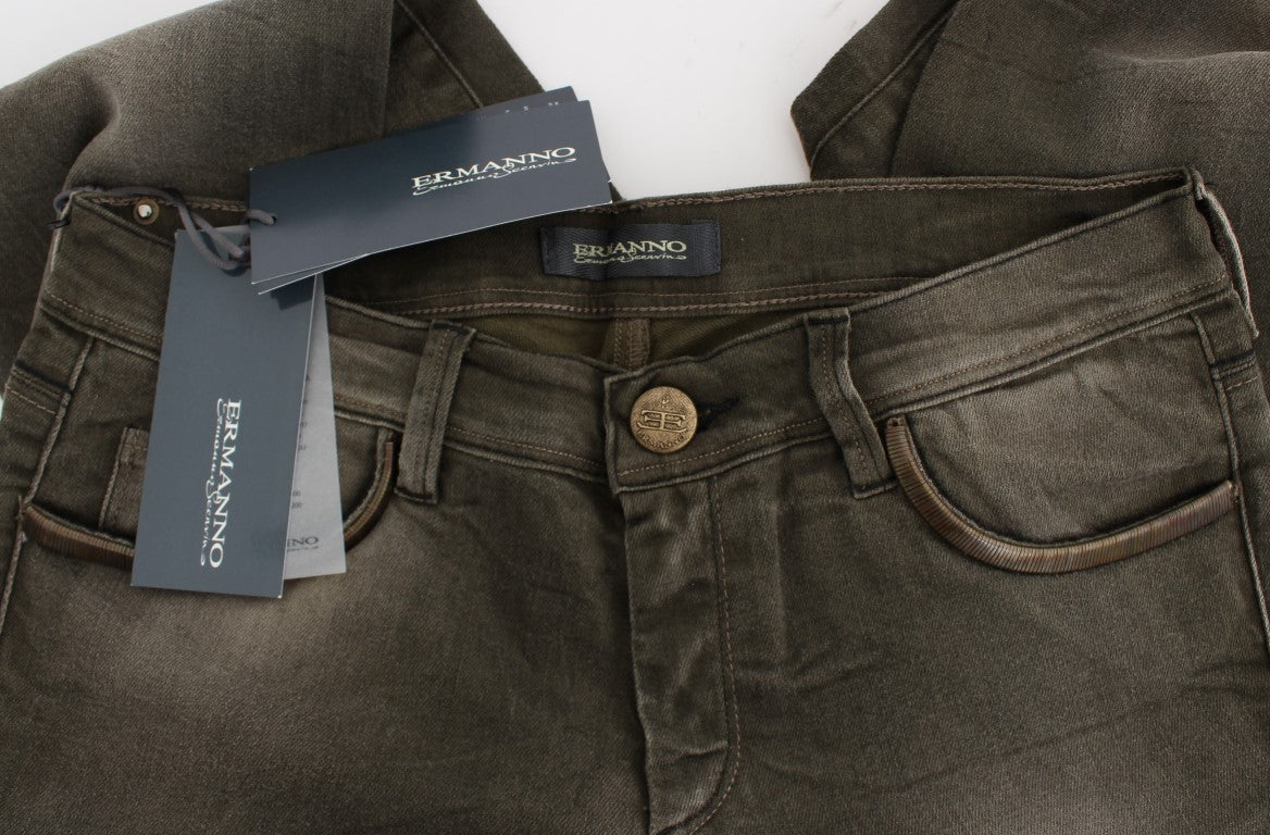 Vaqueros pitillo Ermanno Scervino de mezcla de algodón gris lavado