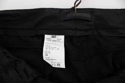 Pantalones ajustados de terciopelo negro de mezcla de viscosa de Ermanno Scervino