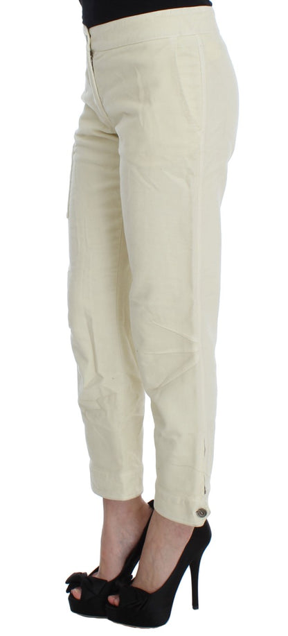 Pantalones Capri Cargo Cortos de Algodón Beige Ermanno Scervino