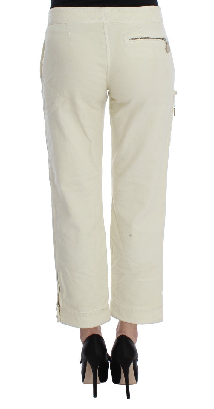 Pantalones Capri Cargo Cortos de Algodón Beige Ermanno Scervino