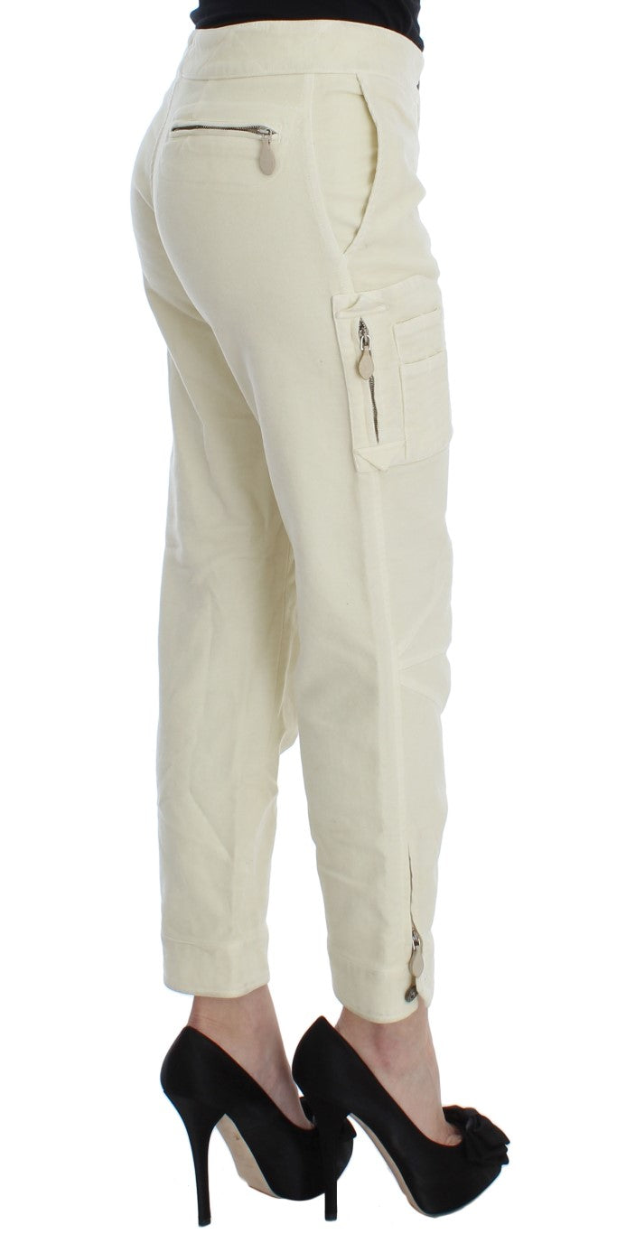 Pantalones Capri Cargo Cortos de Algodón Beige Ermanno Scervino