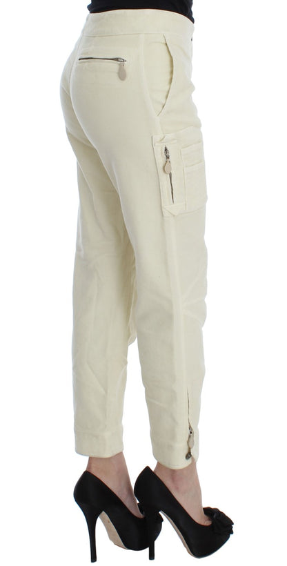 Pantalones Capri Cargo Cortos de Algodón Beige Ermanno Scervino