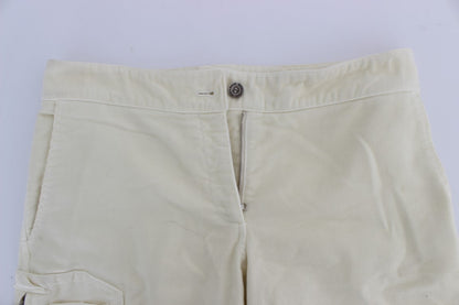 Pantalones Capri Cargo Cortos de Algodón Beige Ermanno Scervino