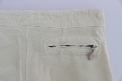 Pantalones Capri Cargo Cortos de Algodón Beige Ermanno Scervino