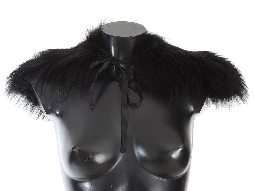 Bufanda de cuello de piel de zorro negra de Dolce & Gabbana