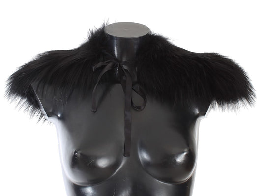 Bufanda de cuello de piel de zorro negra de Dolce & Gabbana