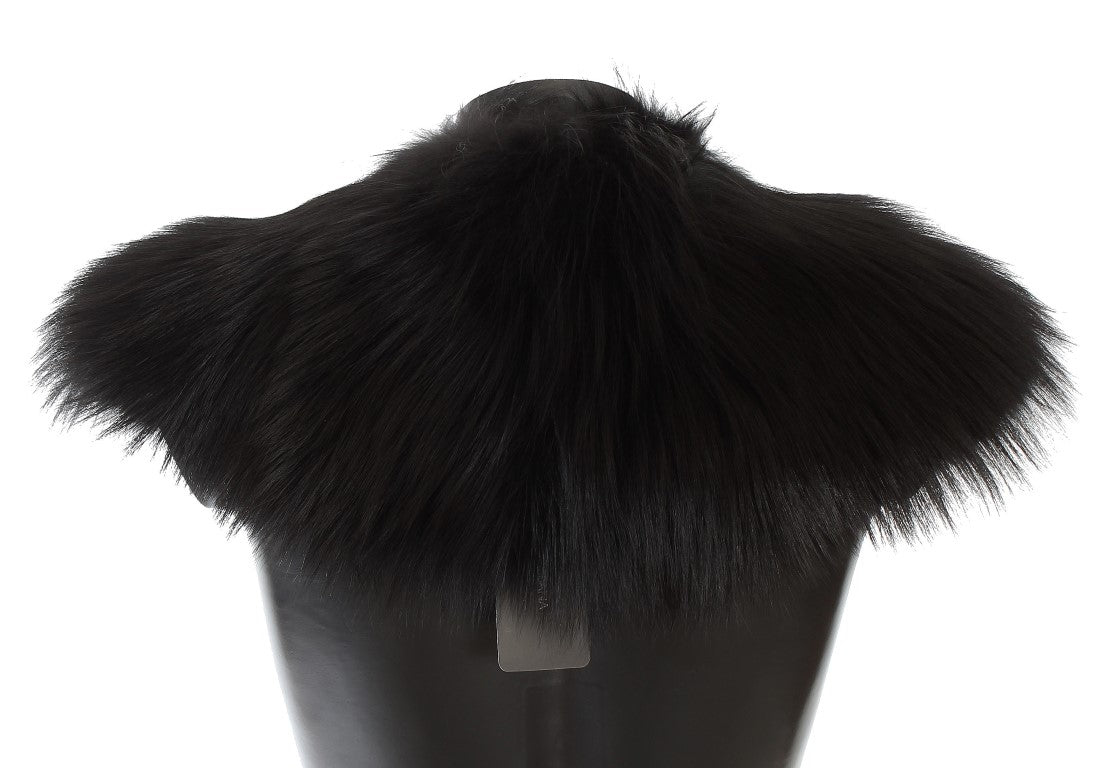 Bufanda de cuello de piel de zorro negra de Dolce & Gabbana