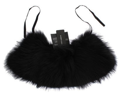 Bufanda de cuello de piel de zorro negra de Dolce & Gabbana