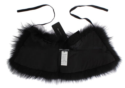 Bufanda de cuello de piel de zorro negra de Dolce & Gabbana