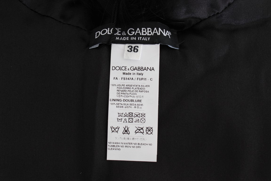 Bufanda de cuello de piel de zorro negra de Dolce & Gabbana