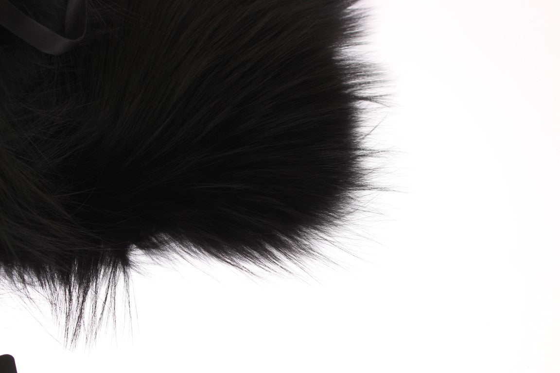 Bufanda de cuello de piel de zorro negra de Dolce & Gabbana