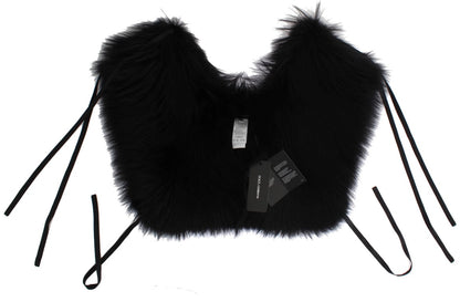 Bufanda con cuello de piel de zorro negro Dolce & Gabbana para hombros