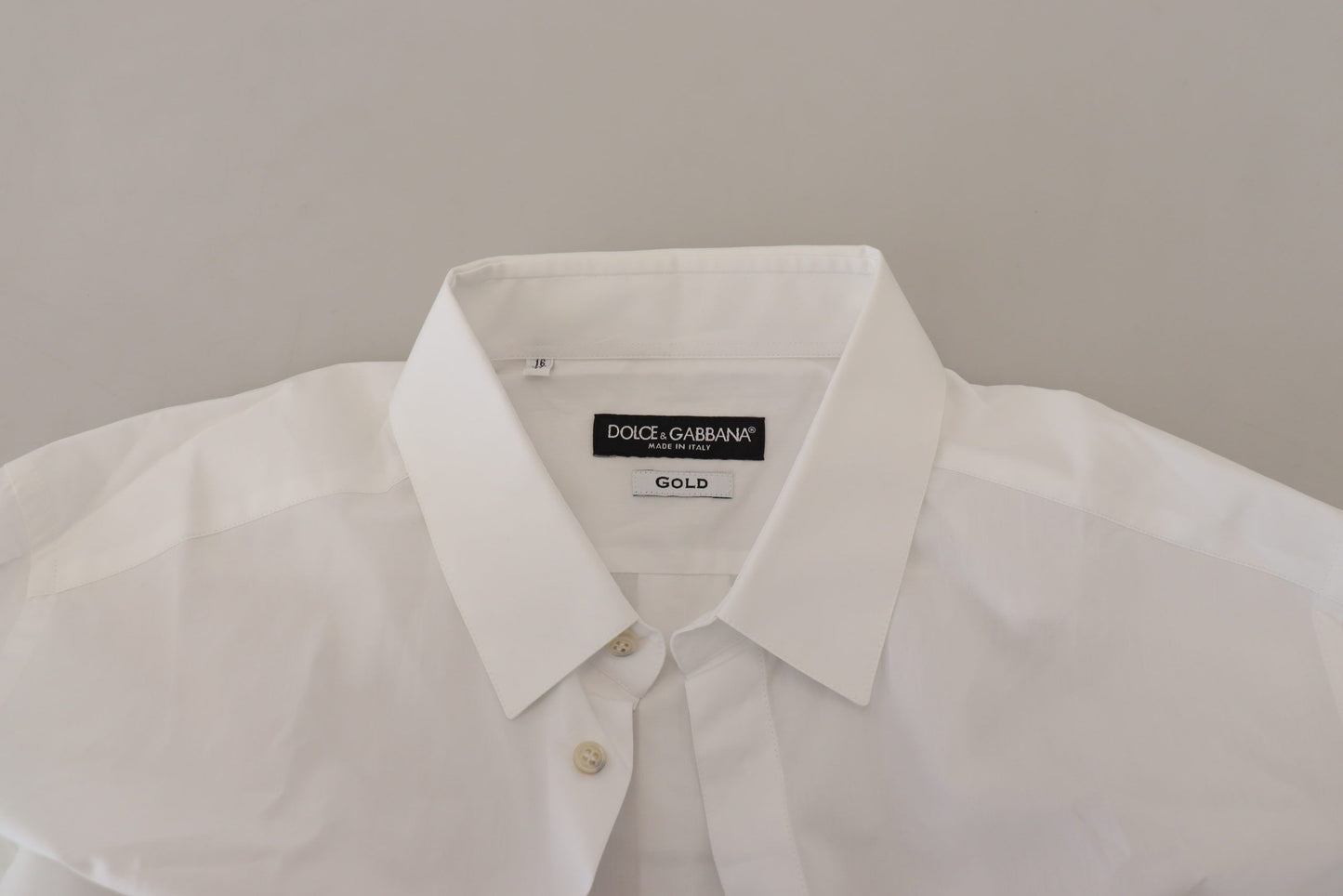 Camisa Formal DORADA de Algodón Blanco con Plumas de Pavo Real Dolce & Gabbana