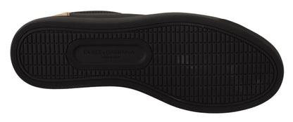 Zapatillas Bajas de Piel Dorada y Negra Dolce & Gabbana para Mujer