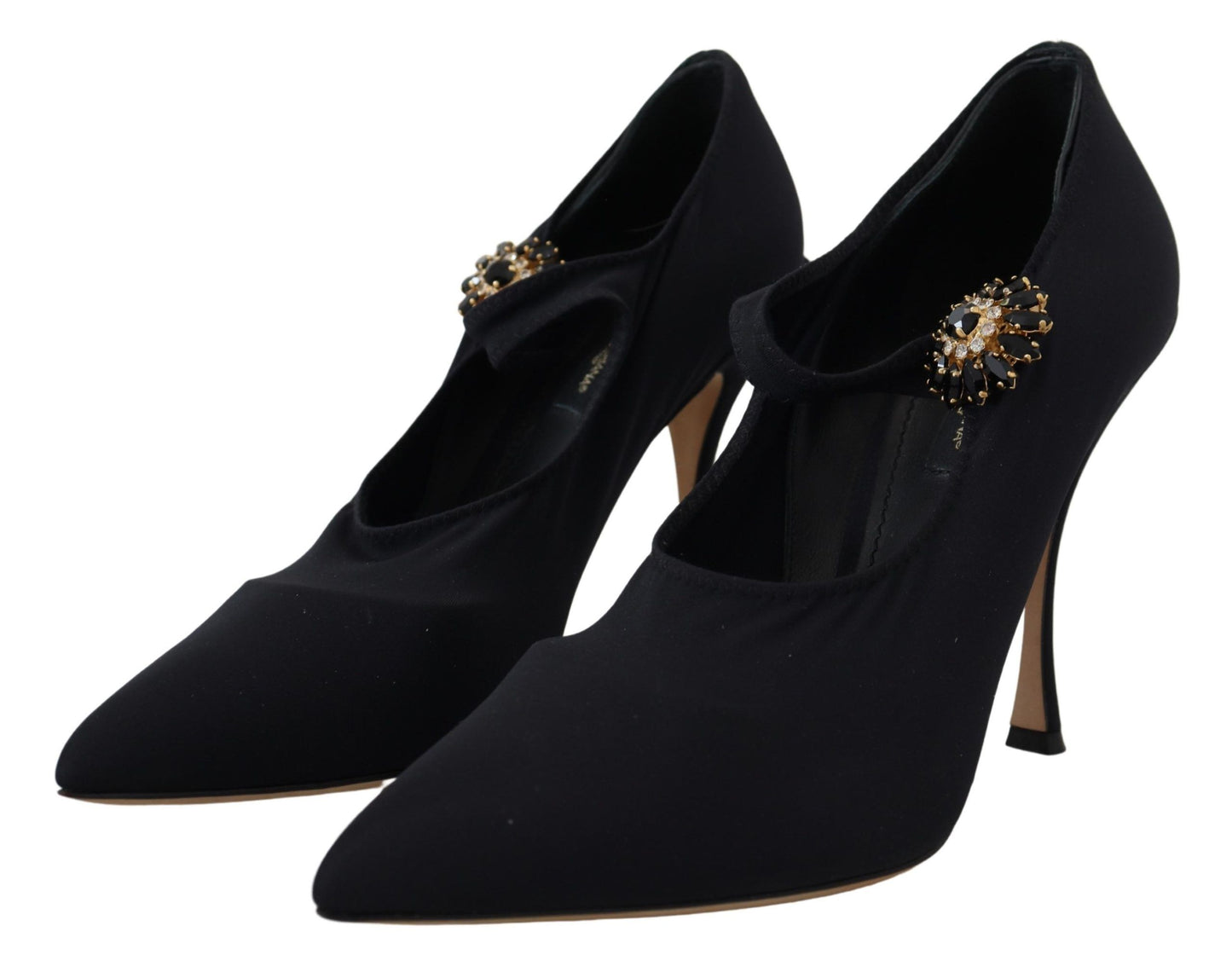 Zapatos de tacón Dolce & Gabbana negros con elástico y cristales