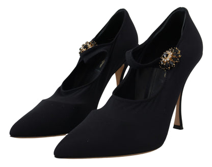 Zapatos de tacón Dolce & Gabbana negros con elástico y cristales