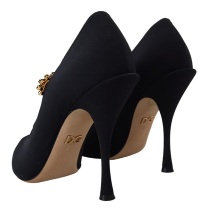Zapatos de tacón Dolce & Gabbana negros con elástico y cristales