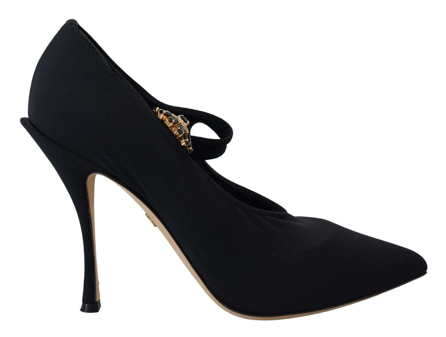 Zapatos de tacón Dolce & Gabbana negros con elástico y cristales