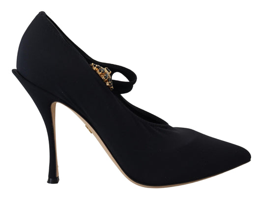 Zapatos de tacón Dolce & Gabbana negros con elástico y cristales