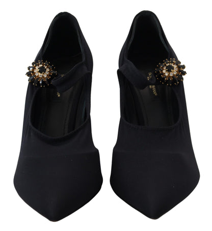 Zapatos de tacón Dolce & Gabbana negros con elástico y cristales