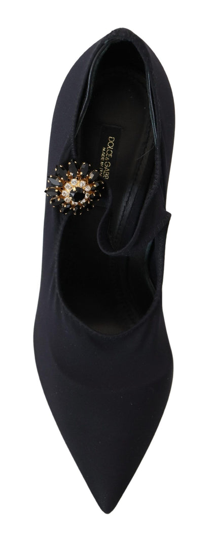 Zapatos de tacón Dolce & Gabbana negros con elástico y cristales