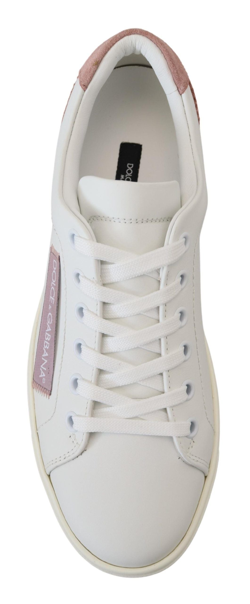 Zapatillas Bajas Dolce & Gabbana de Cuero Blanco y Rosa