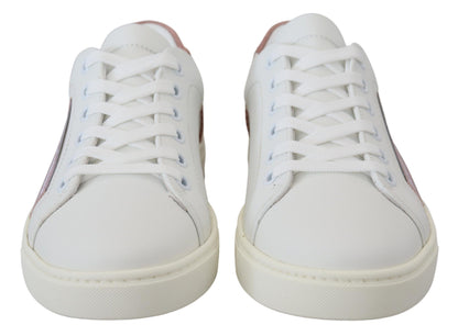Zapatillas Bajas Dolce & Gabbana de Cuero Blanco y Rosa