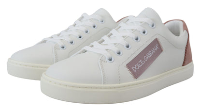 Zapatillas Bajas Dolce & Gabbana de Cuero Blanco y Rosa