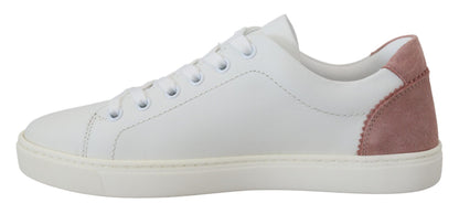 Zapatillas Bajas Dolce & Gabbana de Cuero Blanco y Rosa
