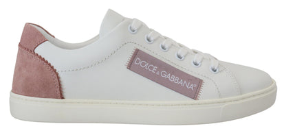 Zapatillas Bajas Dolce & Gabbana de Cuero Blanco y Rosa