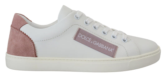 Zapatillas Bajas Dolce & Gabbana de Cuero Blanco y Rosa