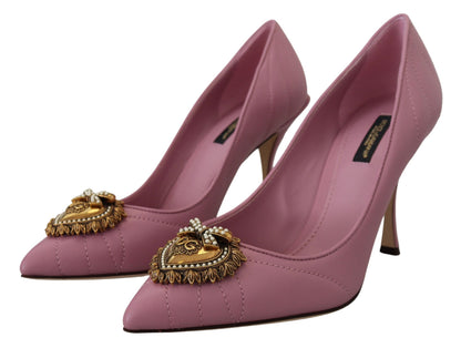 Zapatos de tacón Dolce & Gabbana DEVOTION de piel rosa con corazón