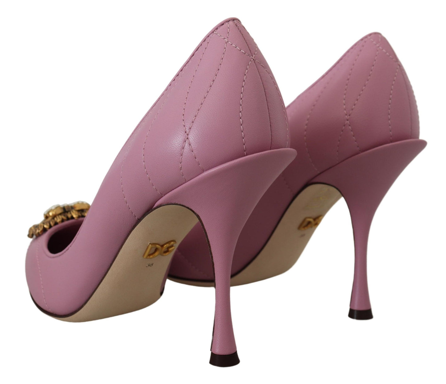 Zapatos de tacón Dolce & Gabbana DEVOTION de piel rosa con corazón