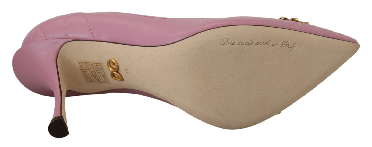 Zapatos de tacón Dolce & Gabbana DEVOTION de piel rosa con corazón
