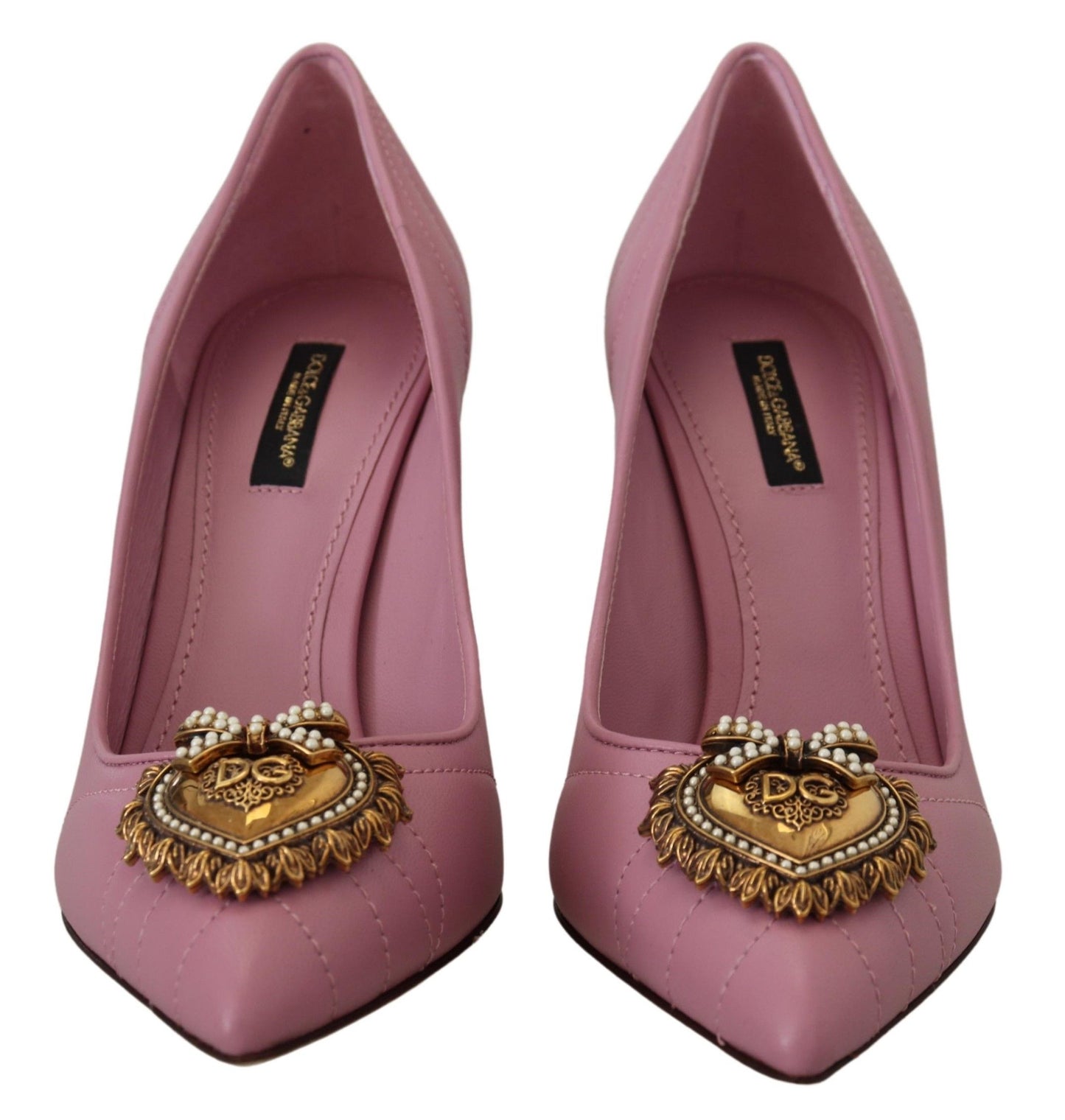 Zapatos de tacón Dolce & Gabbana DEVOTION de piel rosa con corazón