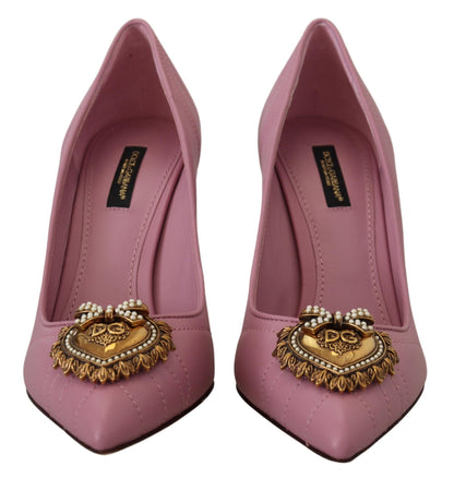 Zapatos de tacón Dolce & Gabbana DEVOTION de piel rosa con corazón