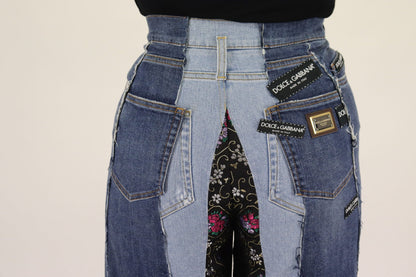 Pantalón Ancho Vaquero Patchwork DG Moda Multicolor Dolce & Gabbana