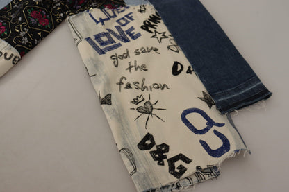 Pantalón Ancho Vaquero Patchwork DG Moda Multicolor Dolce & Gabbana