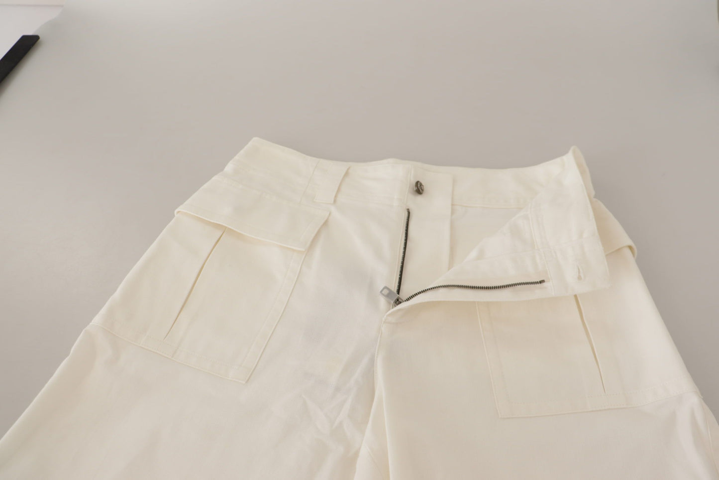 Pantalón de mujer Dolce & Gabbana de algodón blanco de talle alto y corte pitillo