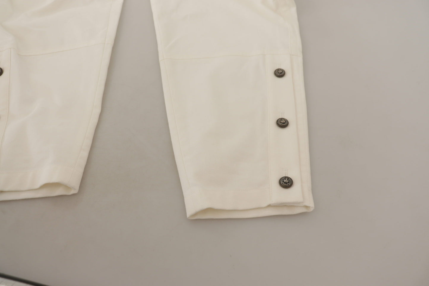 Pantalón de mujer Dolce & Gabbana de algodón blanco de talle alto y corte pitillo