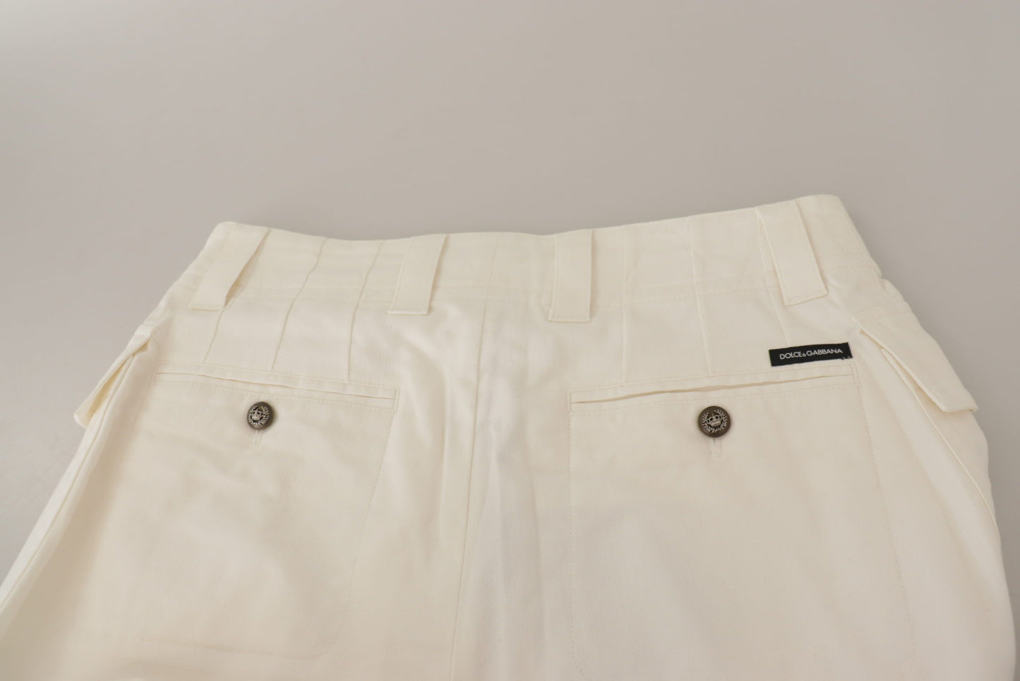 Pantalón de mujer Dolce & Gabbana de algodón blanco de talle alto y corte pitillo